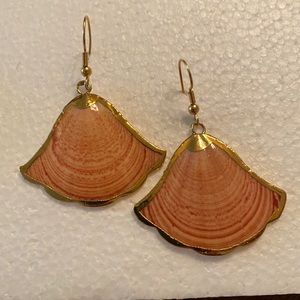 Polished Shell with 24k dip Earrings